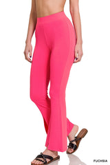 SI-24390 Ity High Rise Front Slit Flare Pants