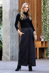 SI-23321 Corduroy Wide Leg Pants with Pockets