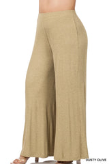 SI-22079 Plus Size Size Two Tone Rib Pants