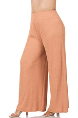 SI-22079 Plus Size Size Two Tone Rib Pants