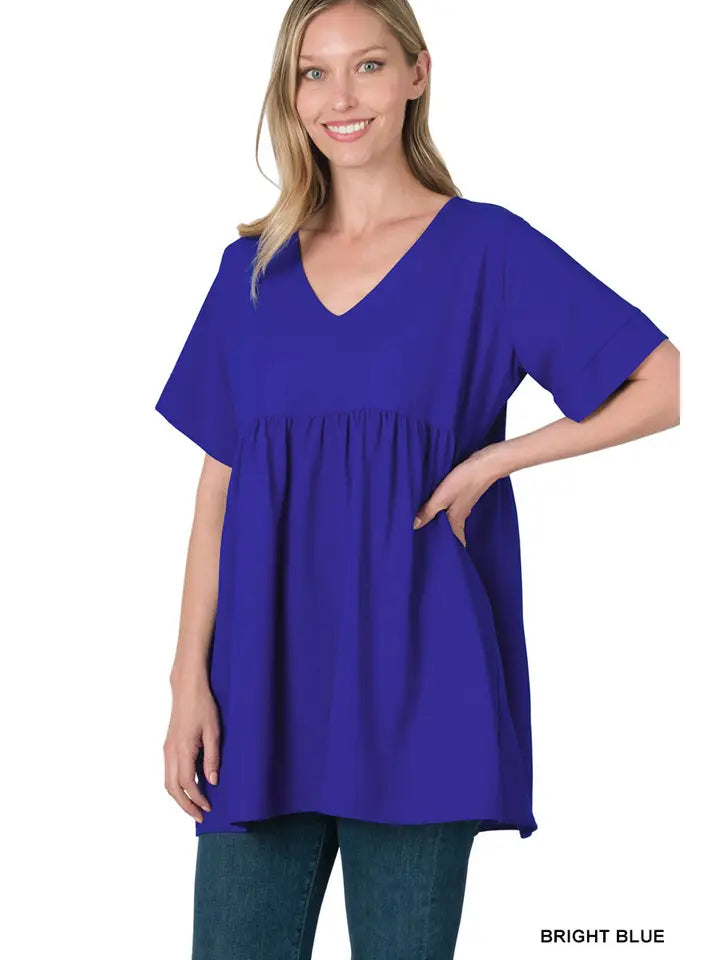 SI-15953 Empire Waist Shirring Tunic