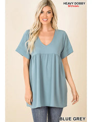 SI-15953 Empire Waist Shirring Tunic