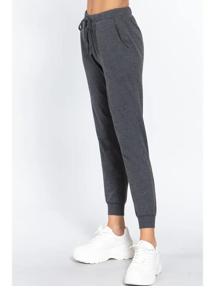 SI-11171 Two Tone French Terry Fitted Jogger Pants