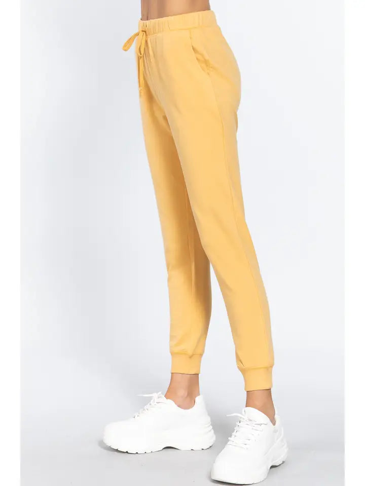 SI-11171 Two Tone French Terry Fitted Jogger Pants