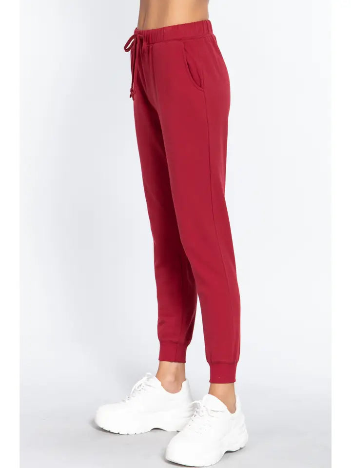 SI-11171 Two Tone French Terry Fitted Jogger Pants