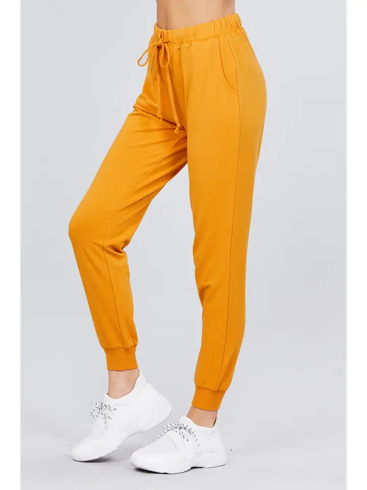 SI-11171 Two Tone French Terry Fitted Jogger Pants