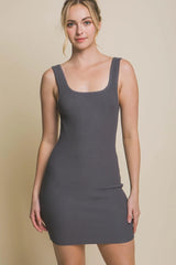 SI-26183 Ribbed Mid-Length Dress