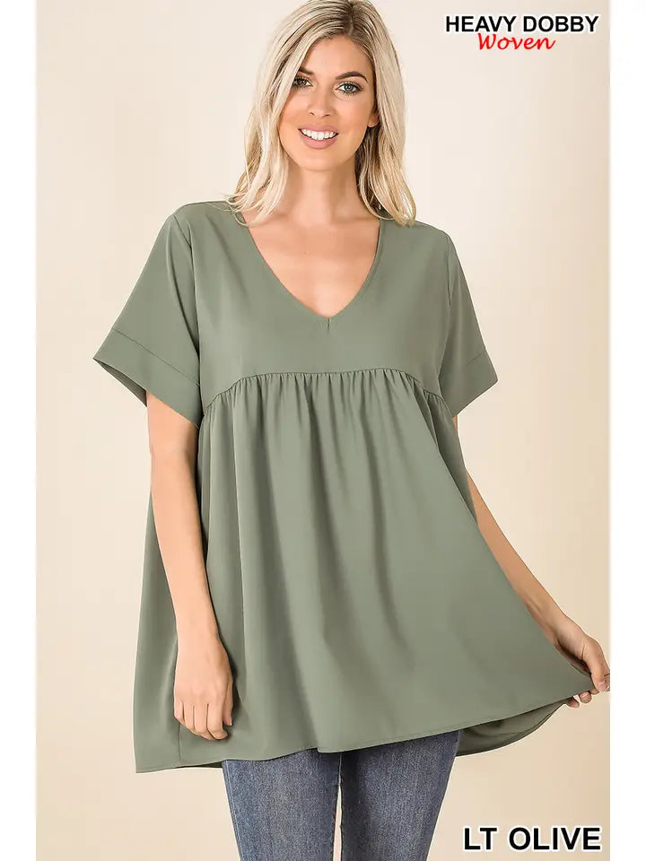 SI-15953 Empire Waist Shirring Tunic