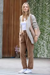 SI-23819 Washed Corduroy Pleated Pants