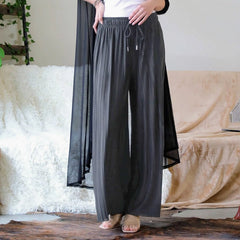 SI-19325 Woven Pleated Wide Leg Pants with Lining