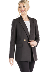 CASUAL JACKET WITH BUTTON CLOSURE AND FLAP POCKETS