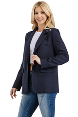 CASUAL JACKET WITH BUTTON CLOSURE AND FLAP POCKETS