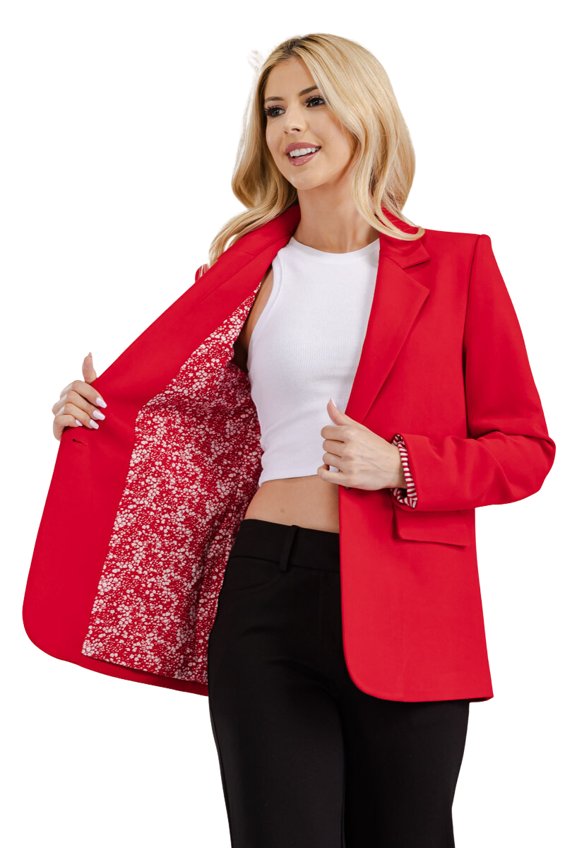 CASUAL JACKET WITH BUTTON CLOSURE AND FLAP POCKETS