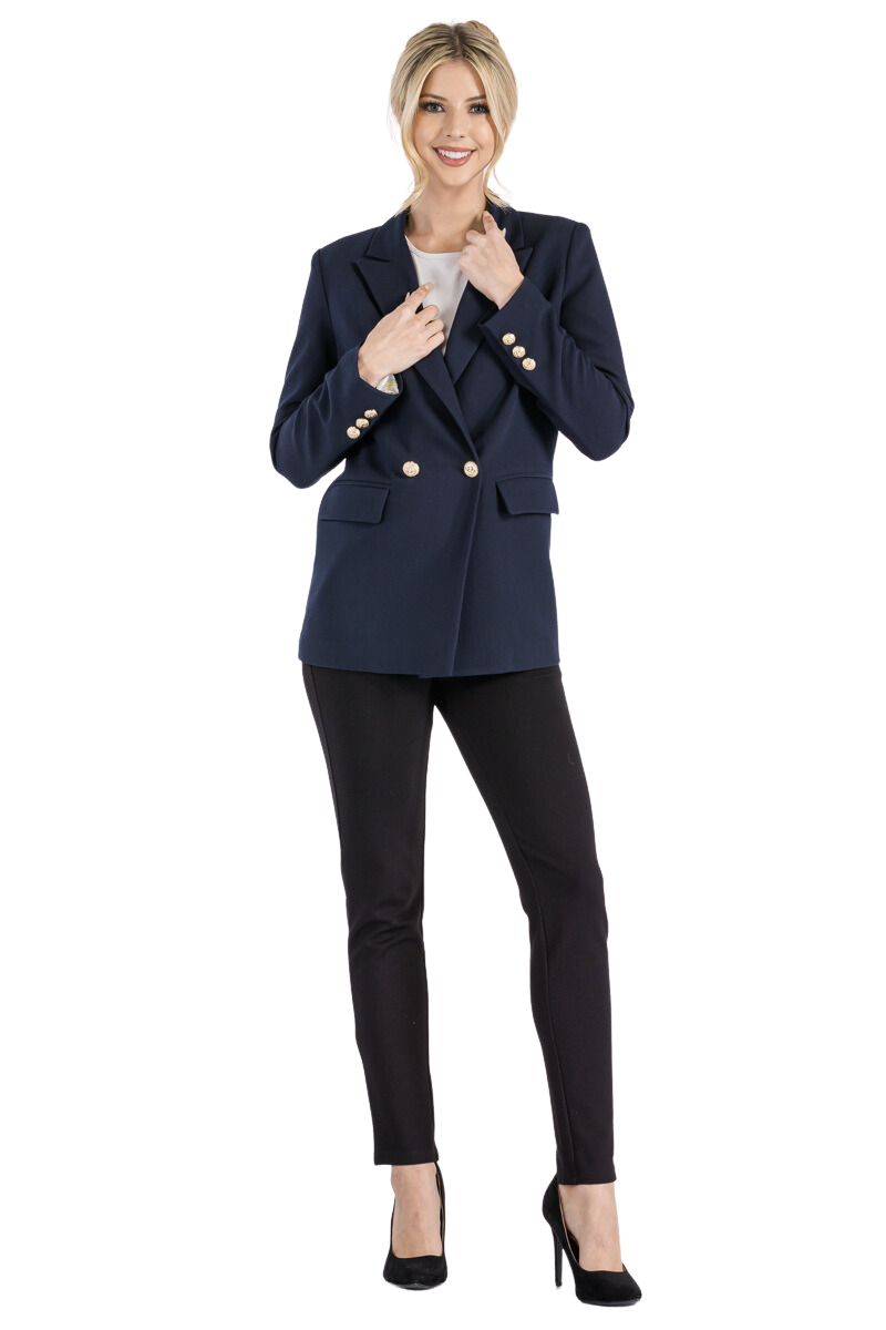 LONG LINE DOUBLE JACKET WITH SLIGHTLY LOOSE FIT