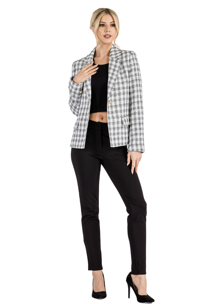 PLAID PATTERN CASUAL JACKET