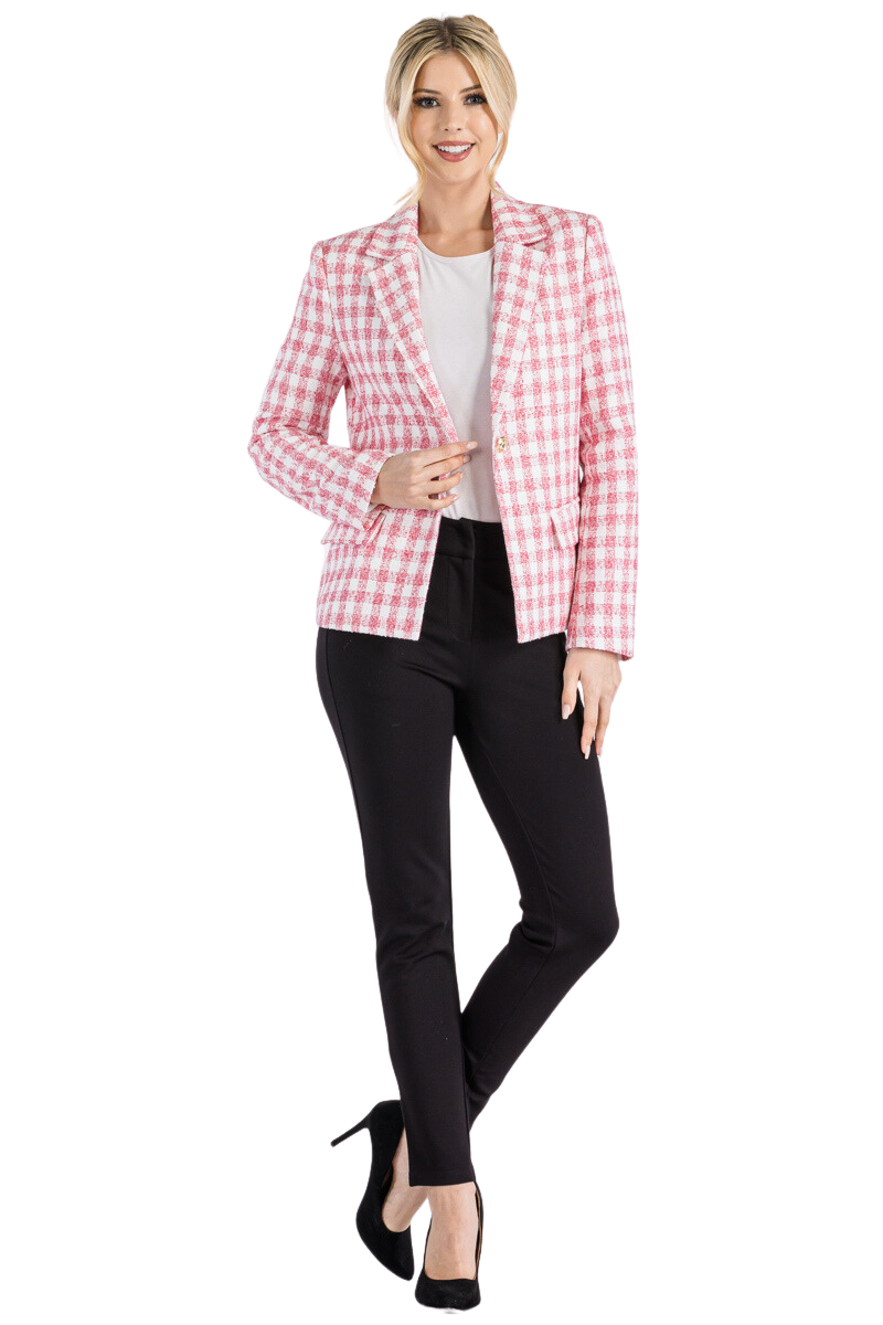 PLAID PATTERN CASUAL JACKET