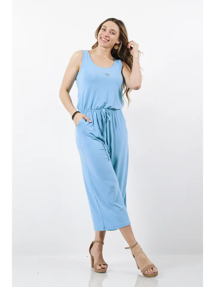 SC87727 Plus Size Sleeveless Jumpsuit with Pocket