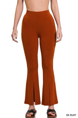 SI-24390 Ity High Rise Front Slit Flare Pants