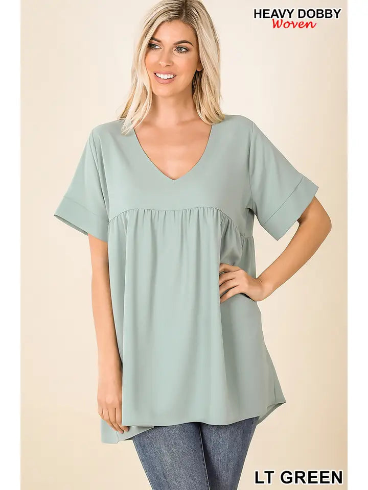 SI-15953 Empire Waist Shirring Tunic