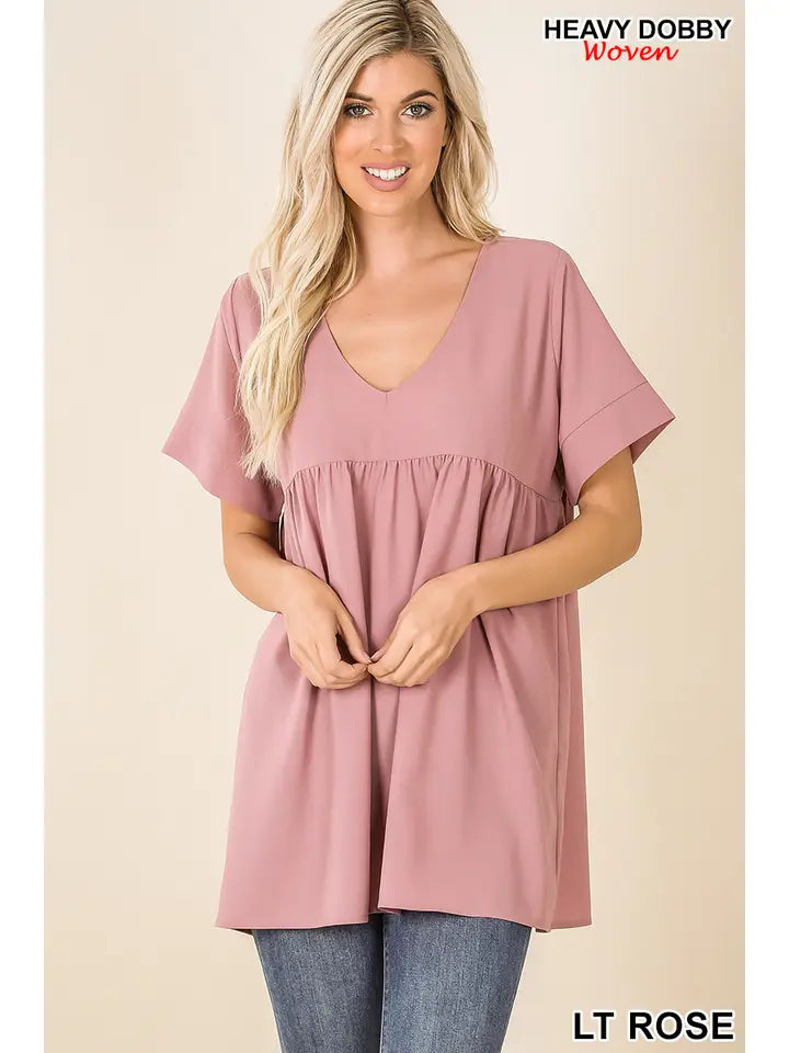 SI-15953 Empire Waist Shirring Tunic