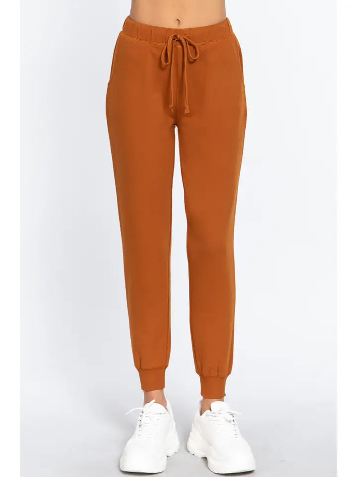 SI-11171 Two Tone French Terry Fitted Jogger Pants