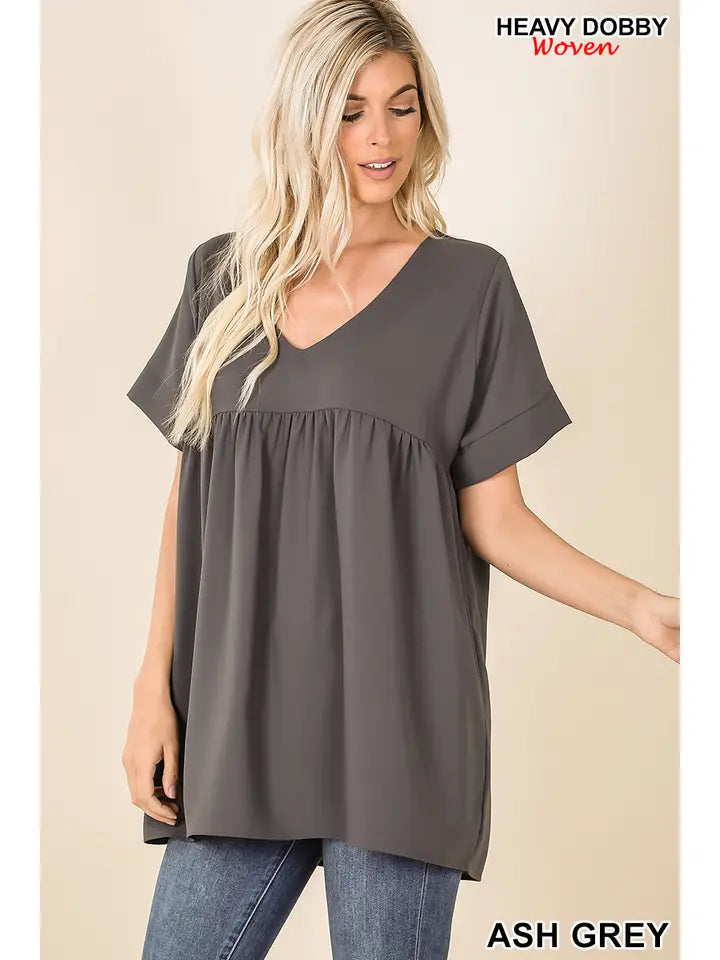 SI-15953 Empire Waist Shirring Tunic