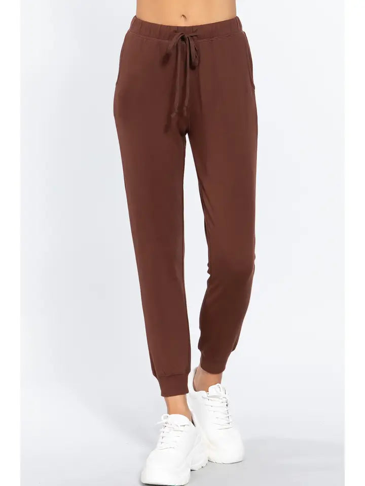 SI-11171 Two Tone French Terry Fitted Jogger Pants