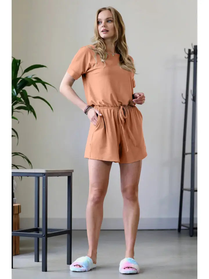 SI-16259 Brushed Dty Romper with Pocket