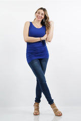 SI-15900 Plus Size Ity Side Ruched Sleeveless Top