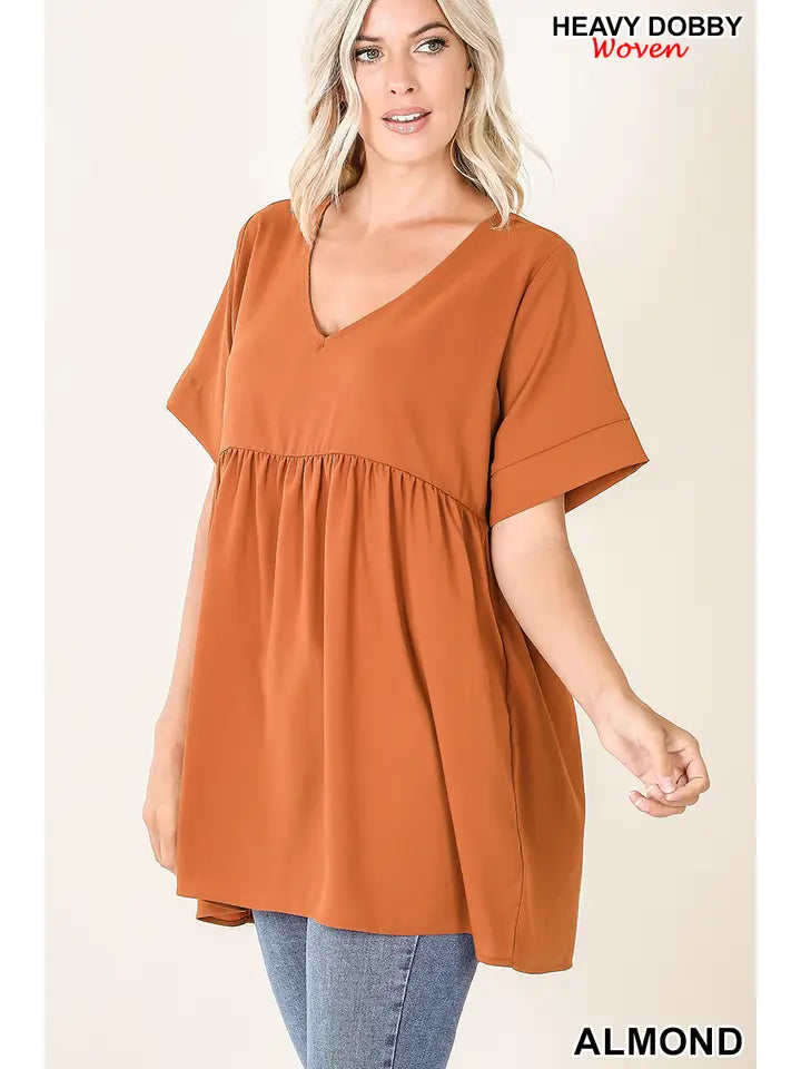 SI-15953 Empire Waist Shirring Tunic